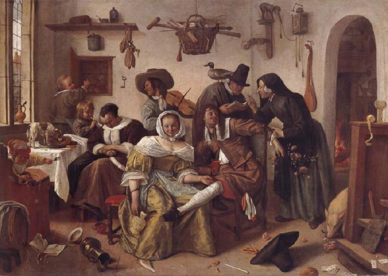 Jan Steen Beware of Hxury oil painting image